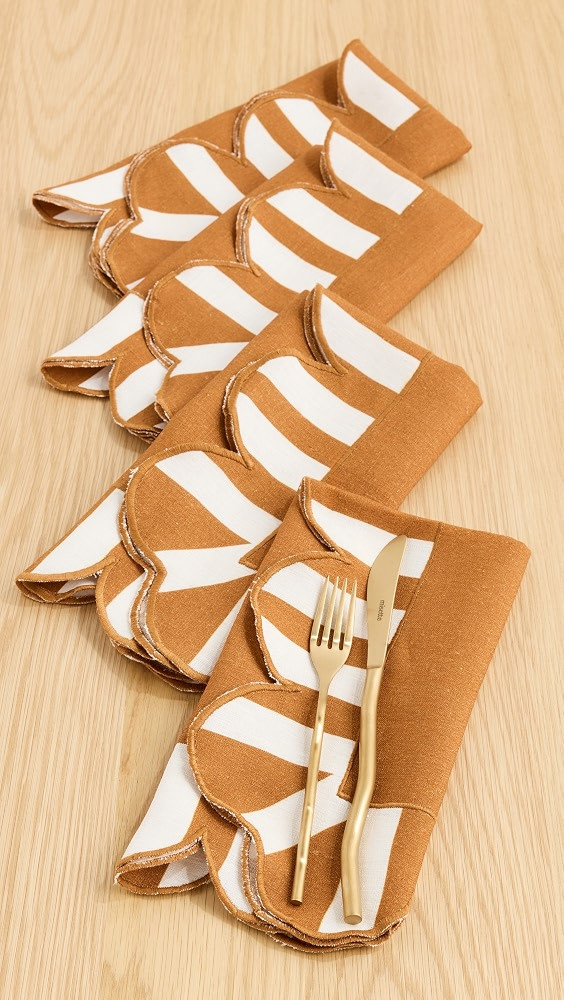Scalloped Stripe Napkins Set of 4 | Shopbop