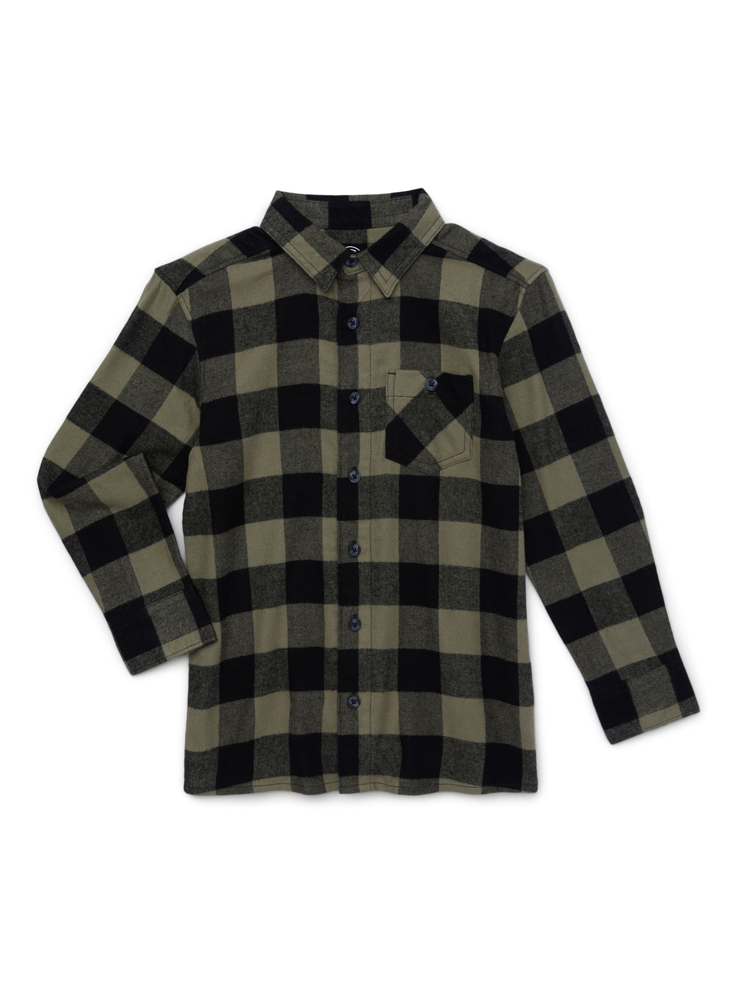 Wonder Nation Boys Long Sleeve Flannel Shirt, Sizes 4-18 & Husky - Walmart.com | Walmart (US)