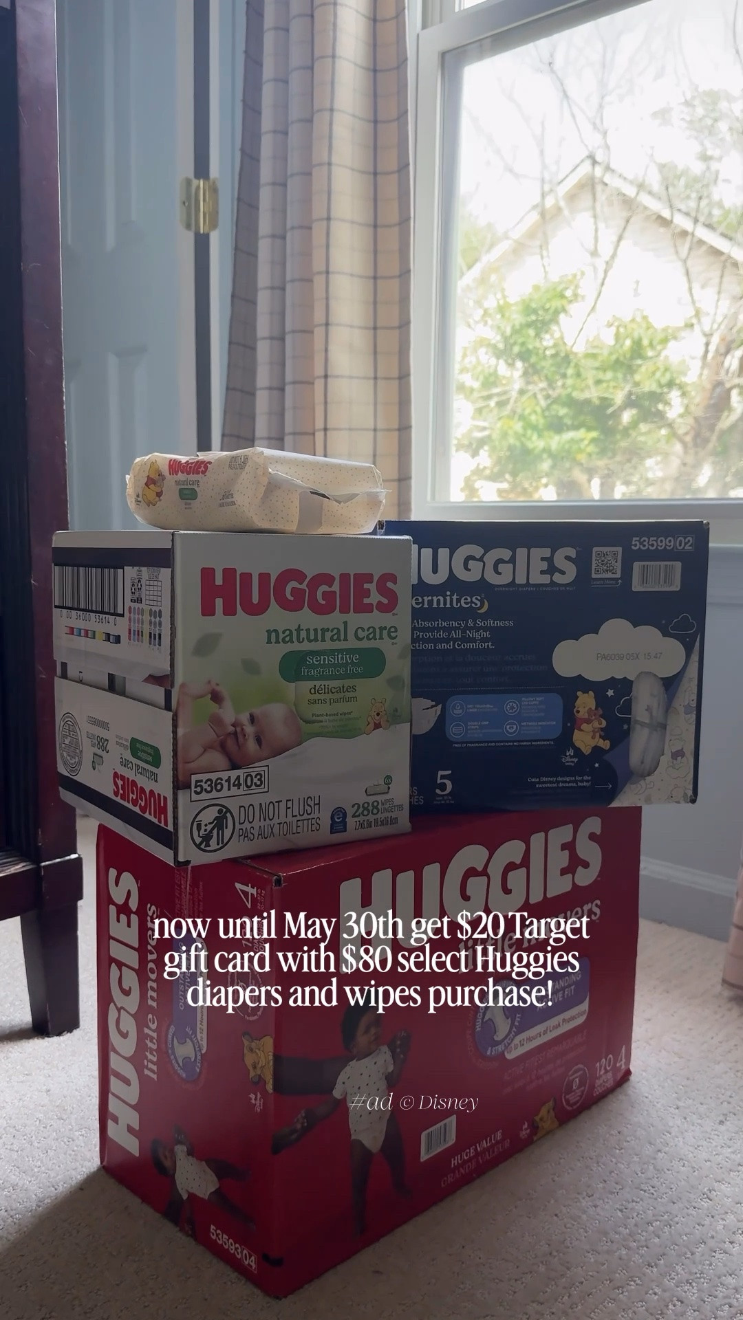 #ad our go to @huggies diapers are part of the @target promo through Target Circle! it’s the perfect time to stock up 🤍spend $80 on select diapers and get $20 Target Gift Card (full details below!) 
#TargetPartner #HuggiesPartner #liketkit #huggies

Offer: Target Circle Deal: $20 Target GiftCard with $80 select baby care purchase

Eligibility: Target Circle Membership 
Availability: Sunday May 24th - Saturday May 30th, 2026, offer expires at 11:59pmPT.
Terms & Conditions: Category Deal. Valid in store or online. Limit one coupon/deal per Target Circle account. No other same department/category coupon/deal/bonus will apply. Offer excludes items sold & shipped by Target Plus™ Partners and clearance items. Void if copied, scanned, altered, transferred, purchased, sold or prohibited by law. Coupon/deal expires at 11:59pm PT. Item(s) may not be available at all stores. Gift cards and tax will not be included in determining purchase total. Target GiftCard not valid as payment on this purchase; terms and conditions apply. Quantities limited; no rain checks. No cash value. For full details on our Price Match policy, see Target.com/PriceMatch.