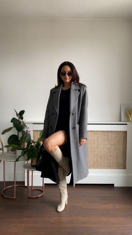 Event dressing // long black dress // grey coat // knee high boots // day to night outfit // reformation // pregnancy // maternity fashionn

#LTKstyletip #LTKbump