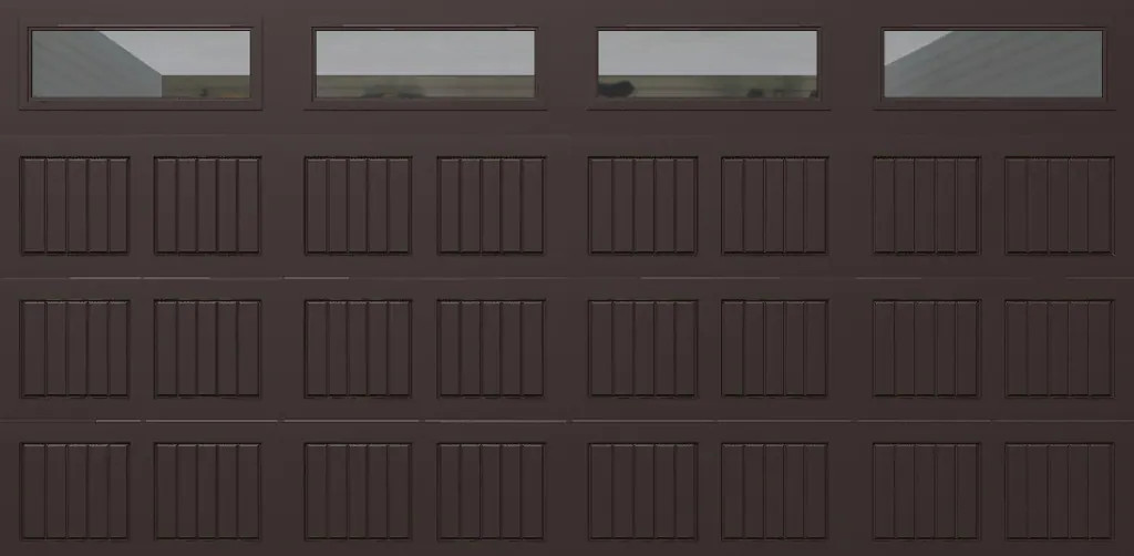 Wayne Dalton Classic Steel Model 8500 16-ft x 8-ft 16.22 R-Value Insulated Brown Double Garage Door with Windows one_size | 8500SNMABRCLRIII168 | Lowe's