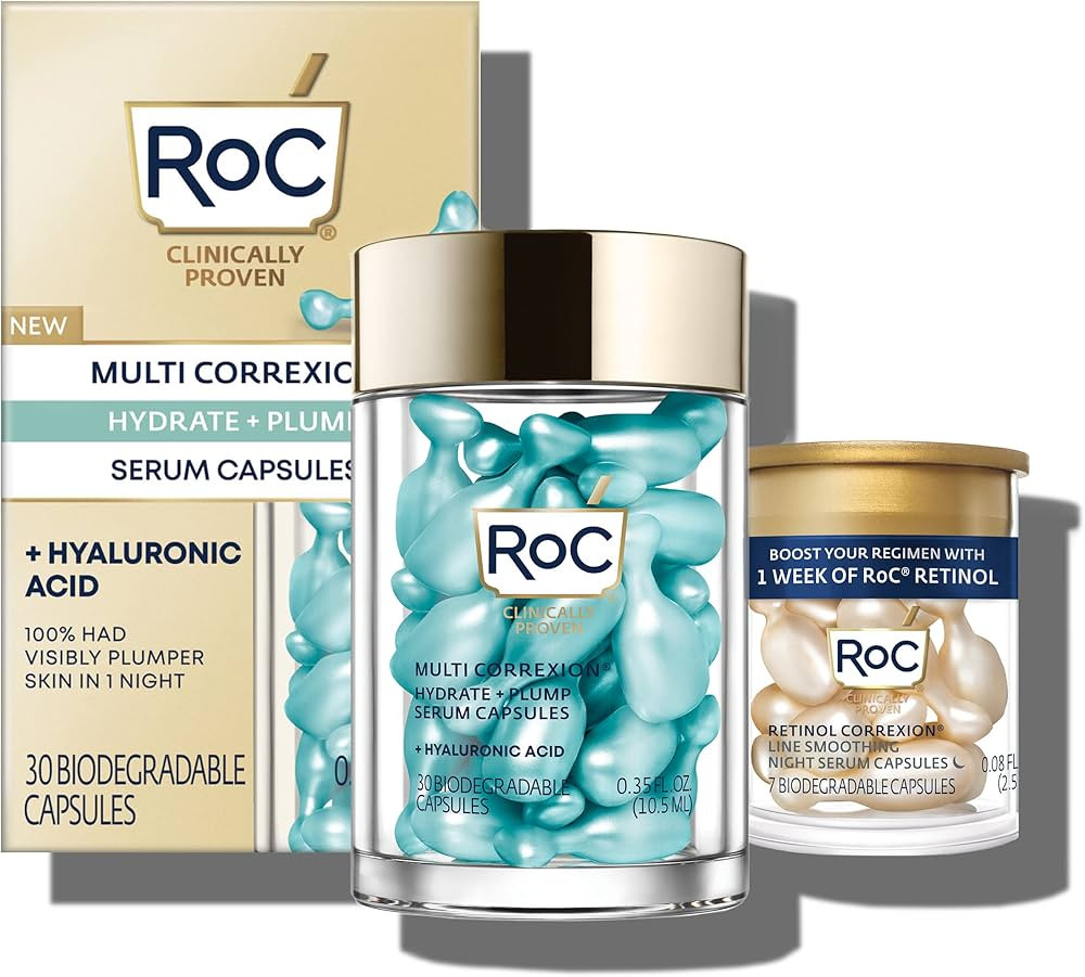 RoC Multi Correxion Hyaluronic Acid Night Serum Capsules (30 CT) for intense hydration + RoC Reti... | Amazon (US)