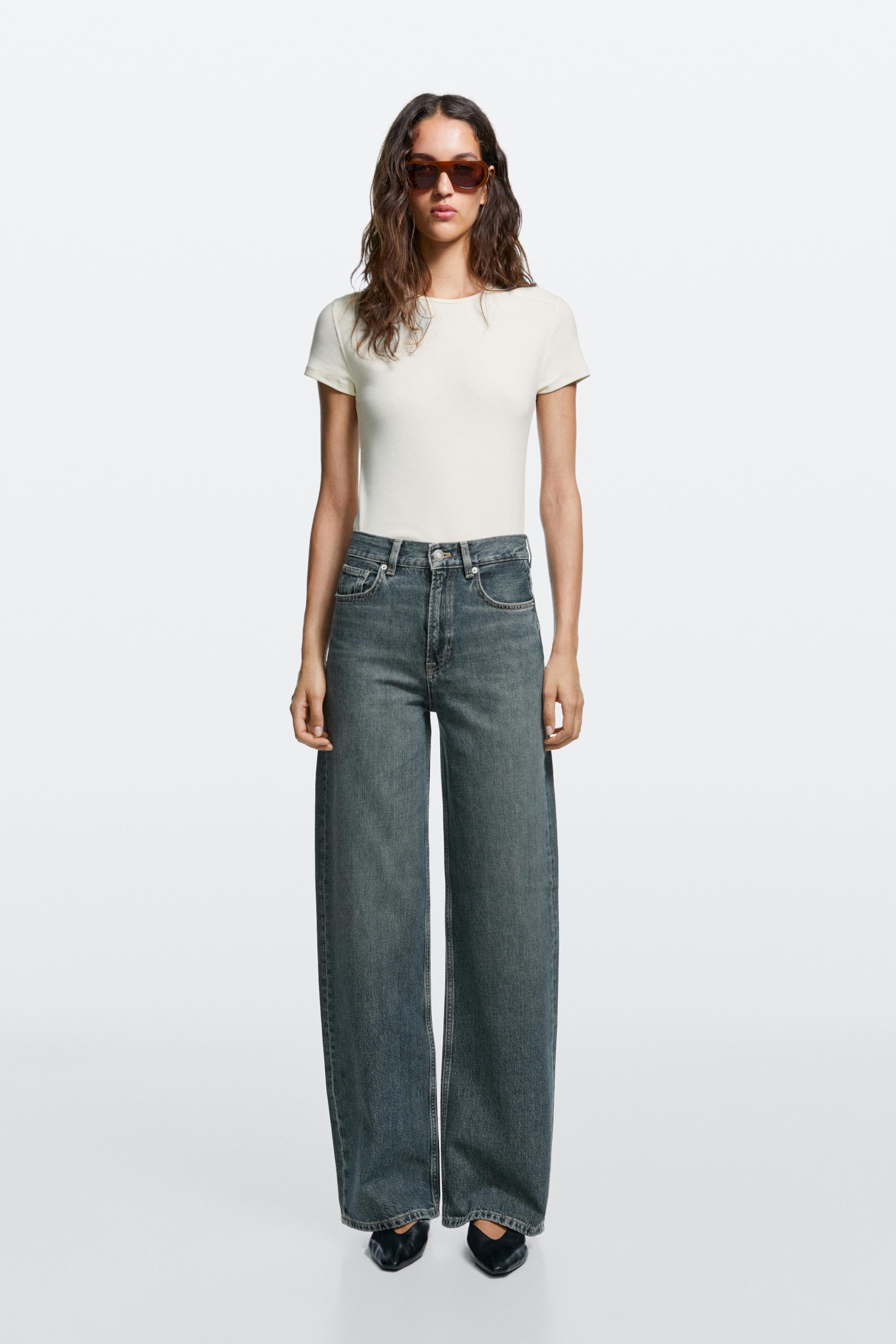 High-waist wide-leg jeans | Massimo Dutti UK