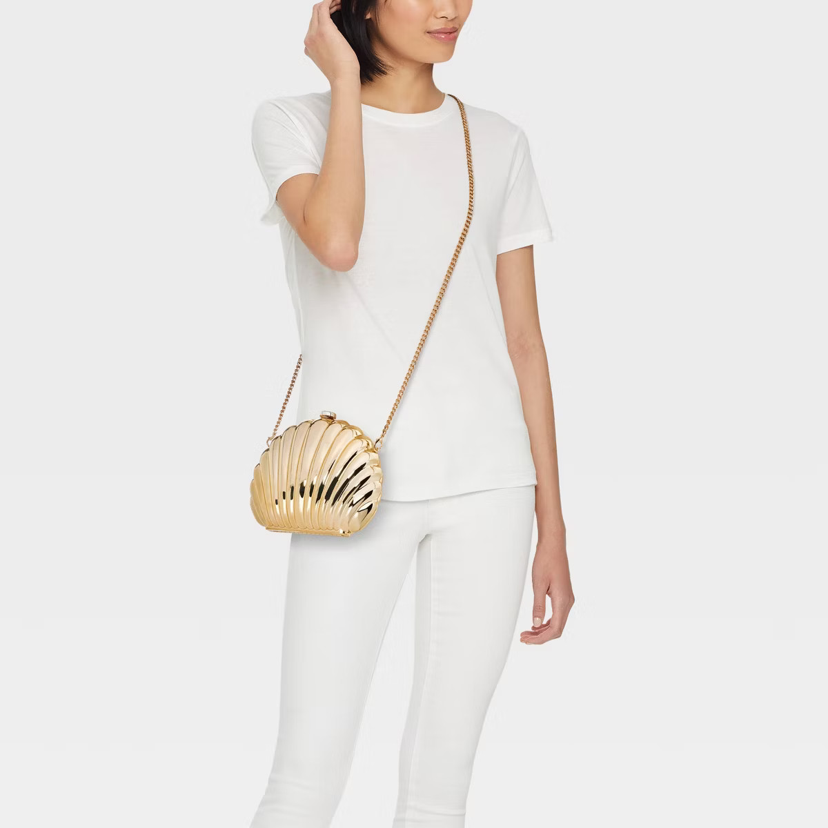 Shell Metal Clutch Crossbody Bag - A New Day™ Gold | Target