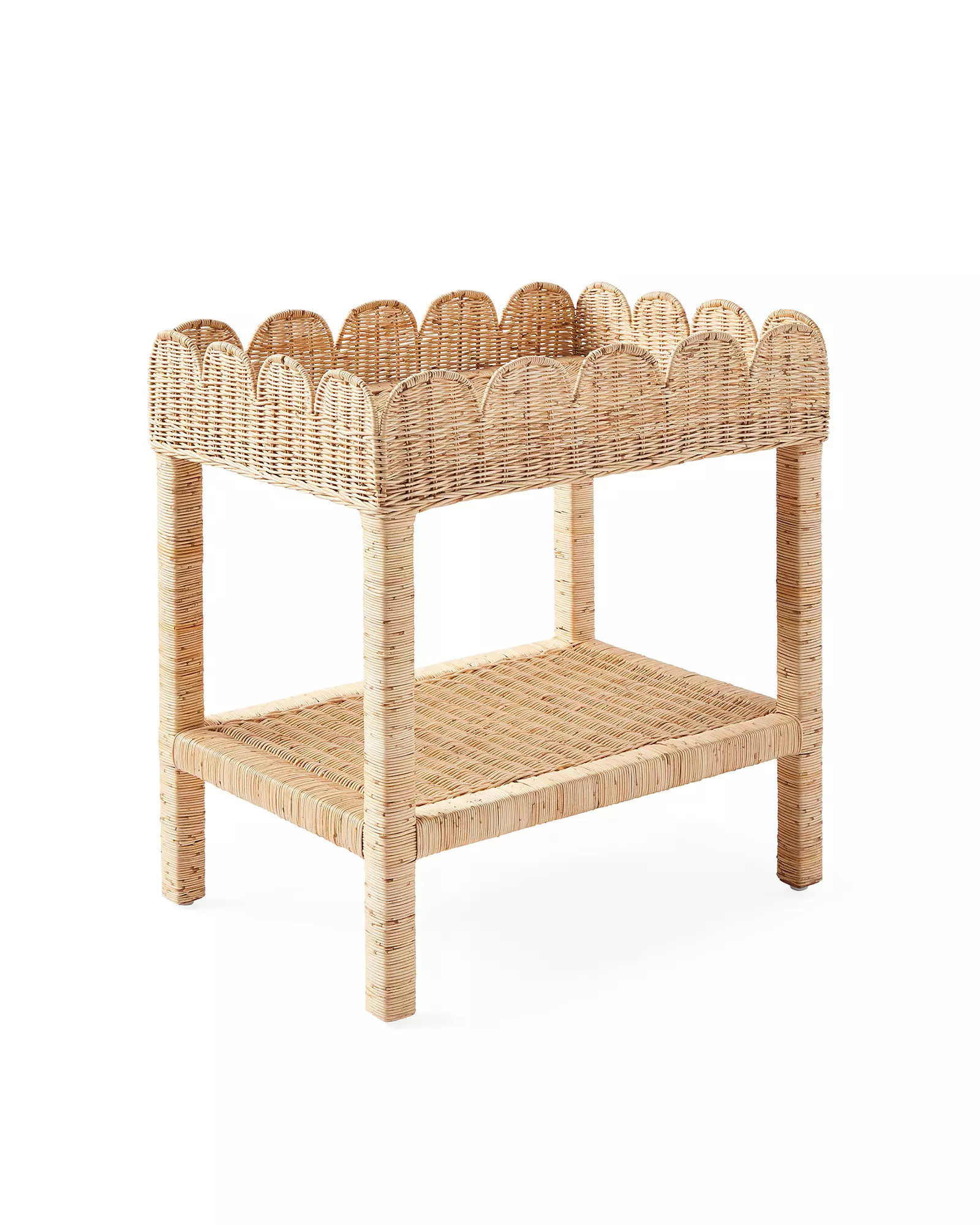 Scallop Rattan Side Table | Serena and Lily