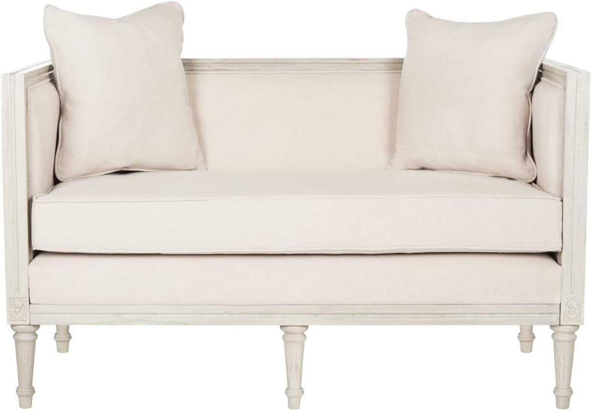 Safavieh Home Collection Leandra French Country Beige and Rustic Grey Settee | Amazon (US)