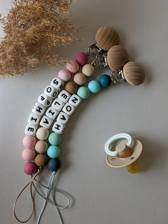 Personalized Silicone Pacifier Clip and Keychains | Etsy (US)