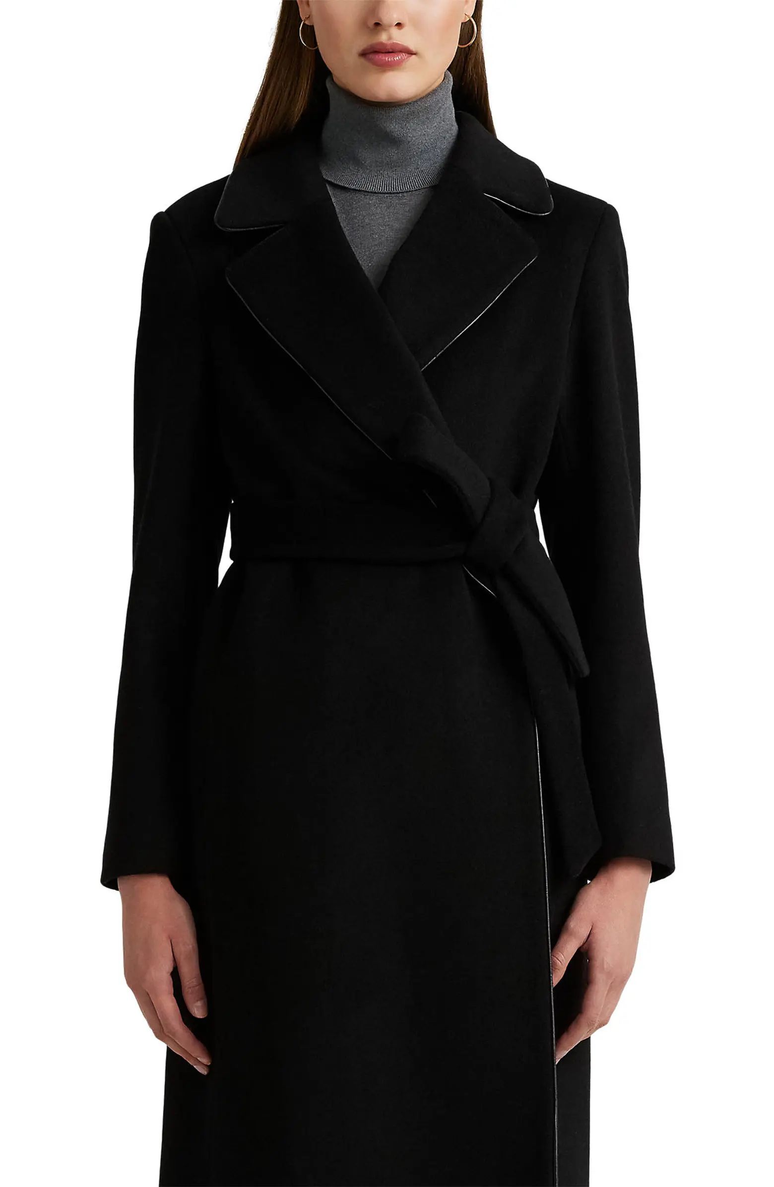 Belted Wool Blend Wrap Coat | Nordstrom