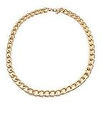 24 Inch Chunky Large Link Chain Fashion Necklace Golden Textured | Amazon (US)