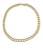 24 Inch Chunky Large Link Chain Fashion Necklace Golden Textured | Amazon (US)
