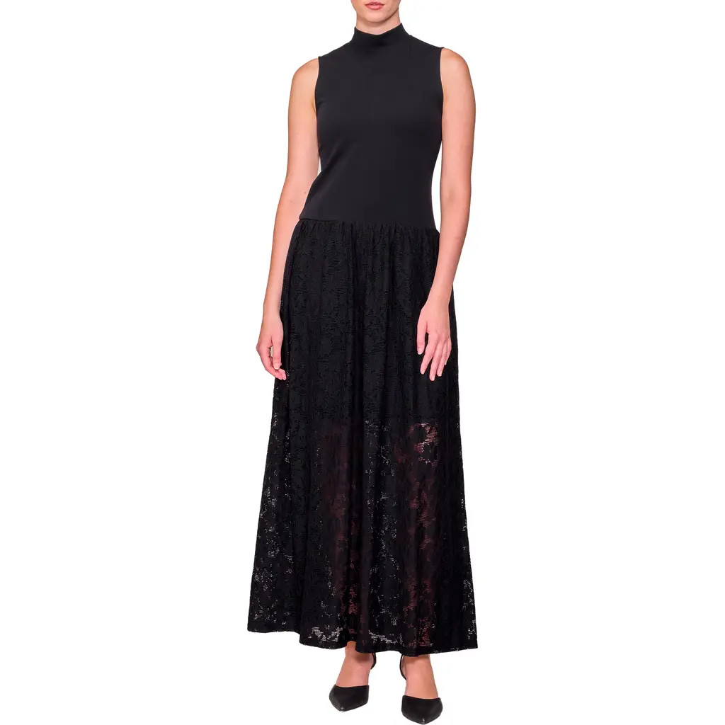 MELLODAY Lace Skirt Maxi Dress in Black at Nordstrom Rack, Size Large | Nordstrom Rack