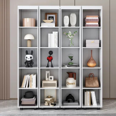 Queen Murphy Wall Bed with Storage Cabinets – Space-Saving Foldable Guest Bed, White | Wayfair North America