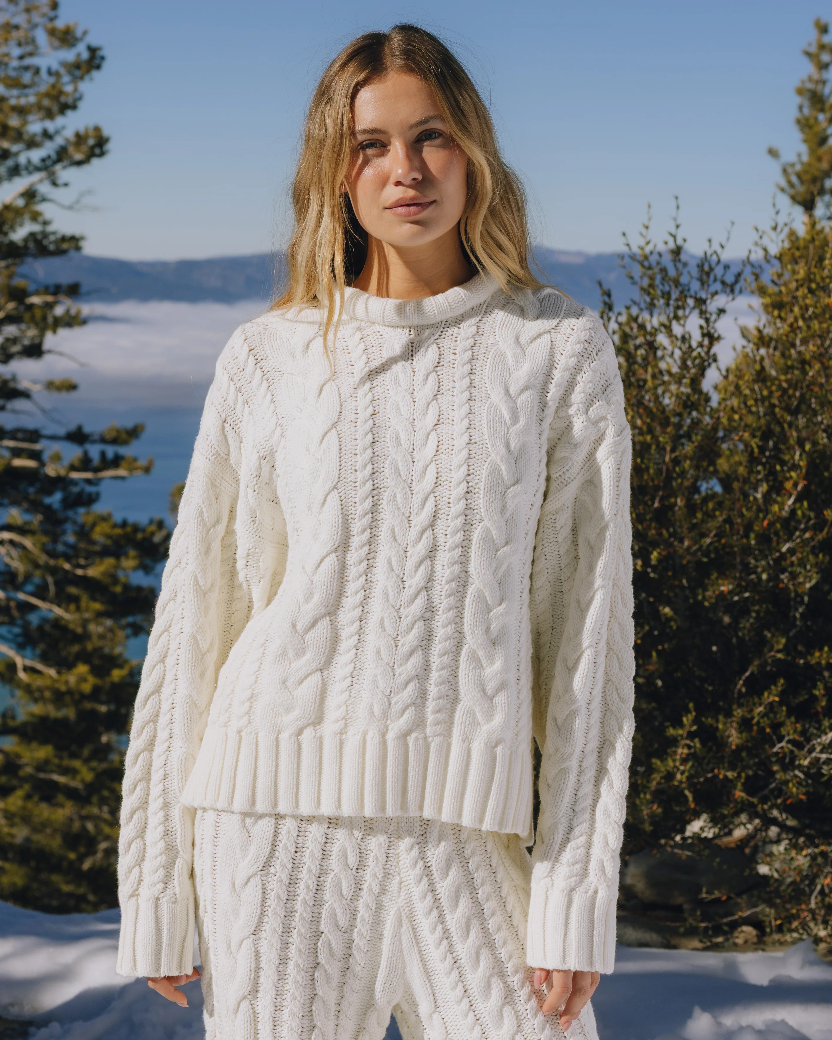 Cable Knit Oversized Sweater - Cream | Daily Drills LLC