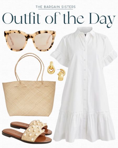 Outfit of the Day 

| J.Crew OOTD | Summer Outfit | Vacation Outfit | Summer Fashion | Spring Fashion | Little White Dress | Straw Tote Bag | Sunglasses | Slide Sandals 

#LTKtravel #LTKSeasonal #LTKstyletip