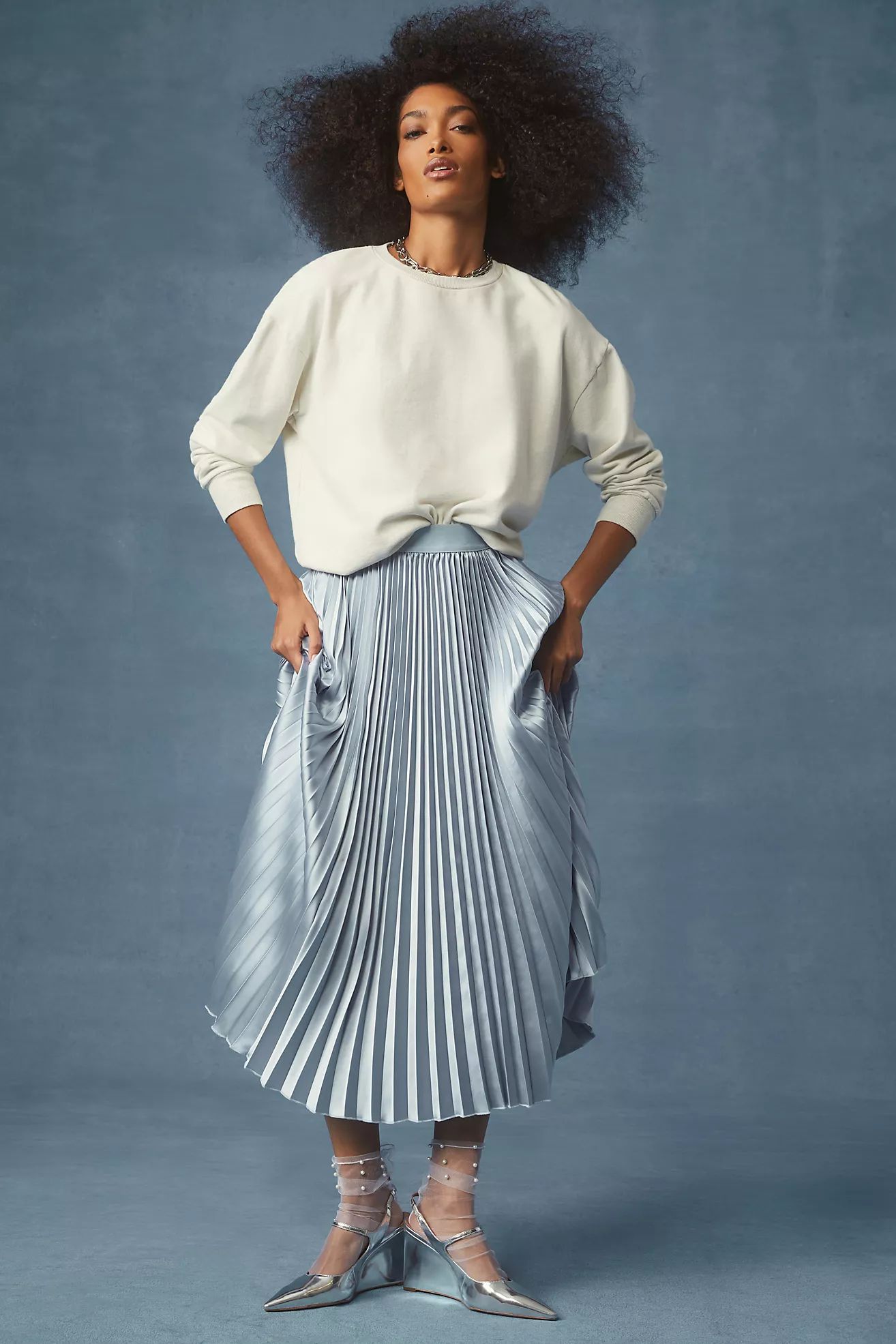 By Anthropologie Pleated Midi Skirt | Anthropologie (US)