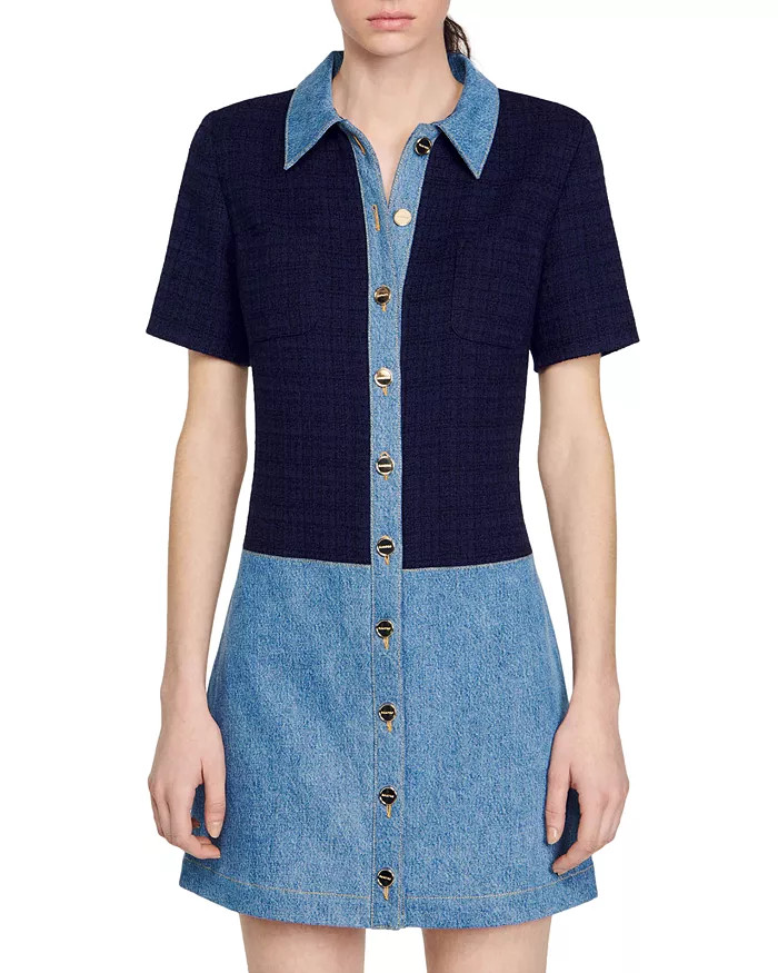 Brooke Mixed Media Shirt Dress | Bloomingdale's (US)