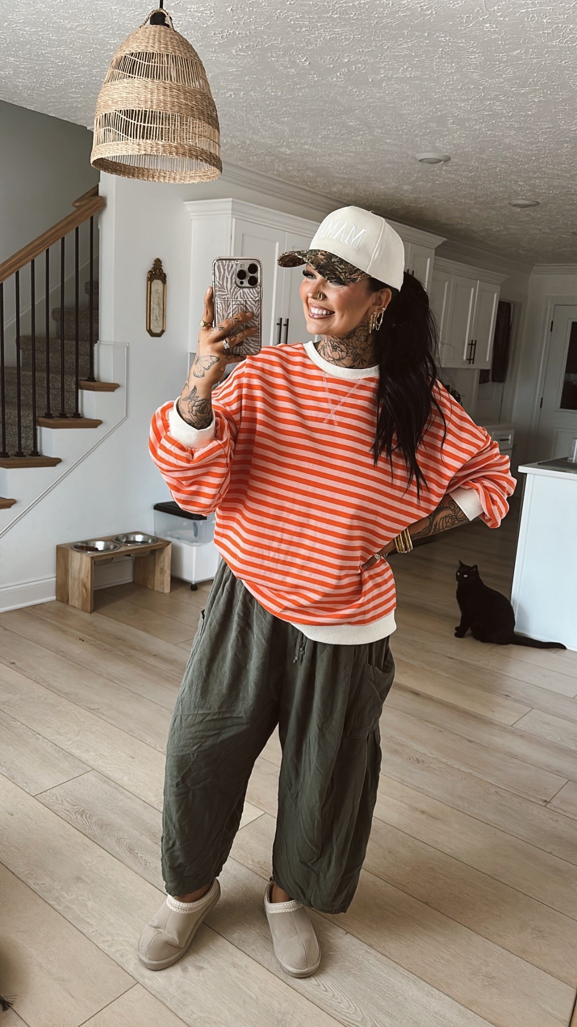 Obsessed with these oversized striped crewnecks & wide leg linen pants! Size Large in pants & XL in top! 🧡

#LTKgrwm #LTKSaleAlert #LTKMidsize