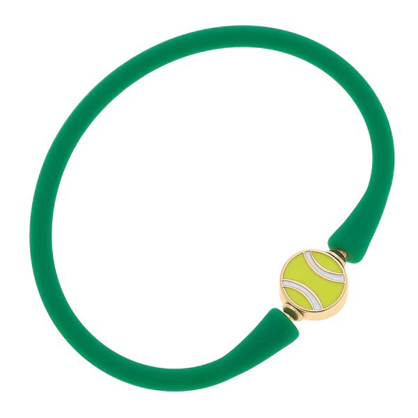 Bali Tennis Ball Bead Silicone Bracelet in Green | CANVAS