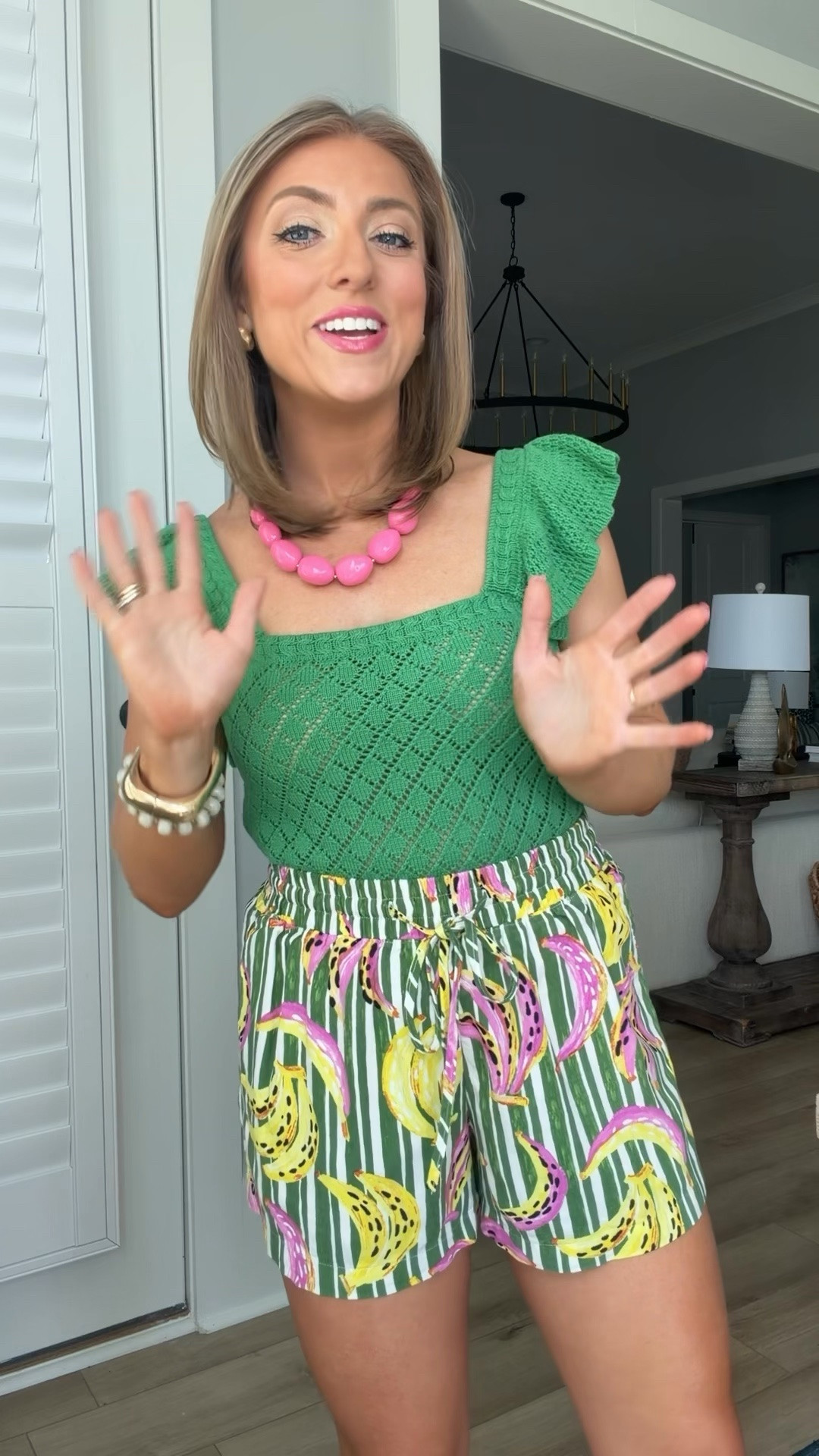 I can’t get over how fun these Walmart shorts are! 🍌💚 The banana print is the cutest pop of color for summer, and I paired them with this gorgeous green knit flutter sleeve top that looks so much more expensive than it is.

Both pieces are lightweight, comfy, and perfect for vacations, brunch, or just adding a little extra fun to your everyday style. I finished the look with one of my favorite colorful Amazon beaded necklaces! 💕

Everything is linked in LTK! ✨

#WalmartFashion #WalmartFinds #SummerStyle #AffordableFashion #BananaPrint #VacationOutfit #SummerOutfit #ColorfulStyle #WalmartStyle #OOTD #EverydayFashion #AffordableStyle #SummerWardrobe #FlutterSleeveTop #FashionFinds

#LTKootd #LTKPetite