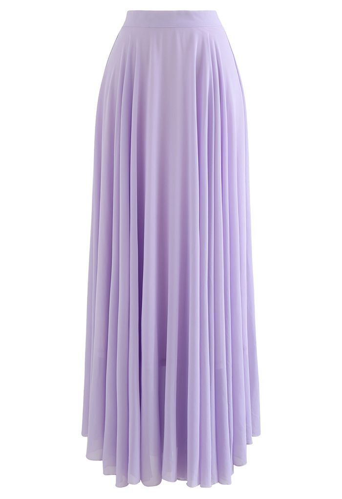 Timeless Favorite Chiffon Maxi Skirt in Lilac | Chicwish