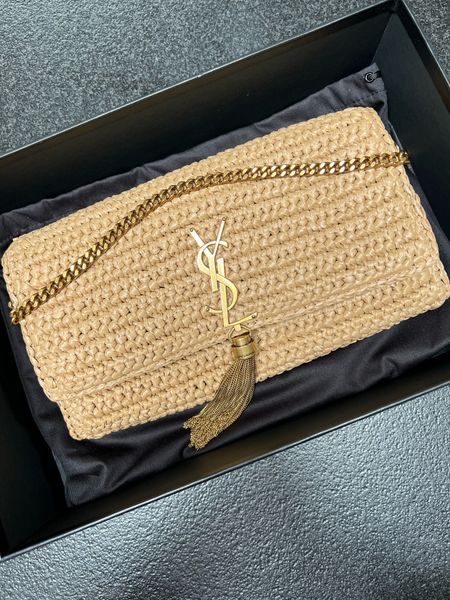 New summer bag! Comes with a short gold chain strap and long crossbody leather strap so I can dress it up or down.  #ysl #raffiabag

#LTKstyletip #LTKSeasonal