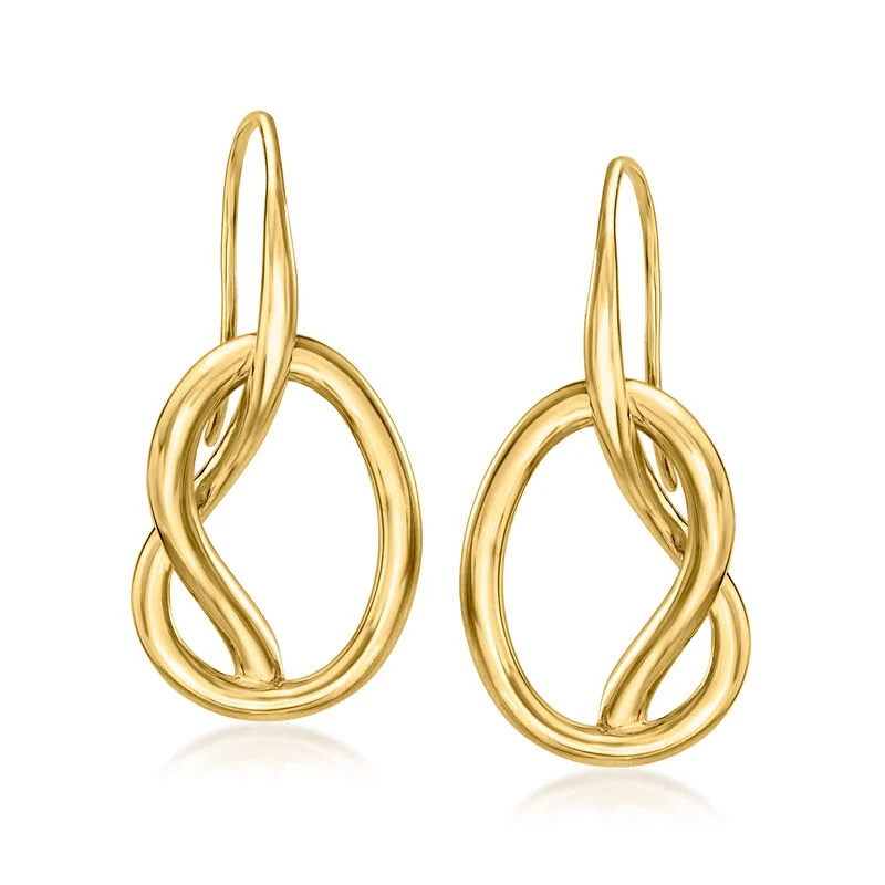 18kt Gold Over Sterling Knot Drop Earrings | Ross-Simons