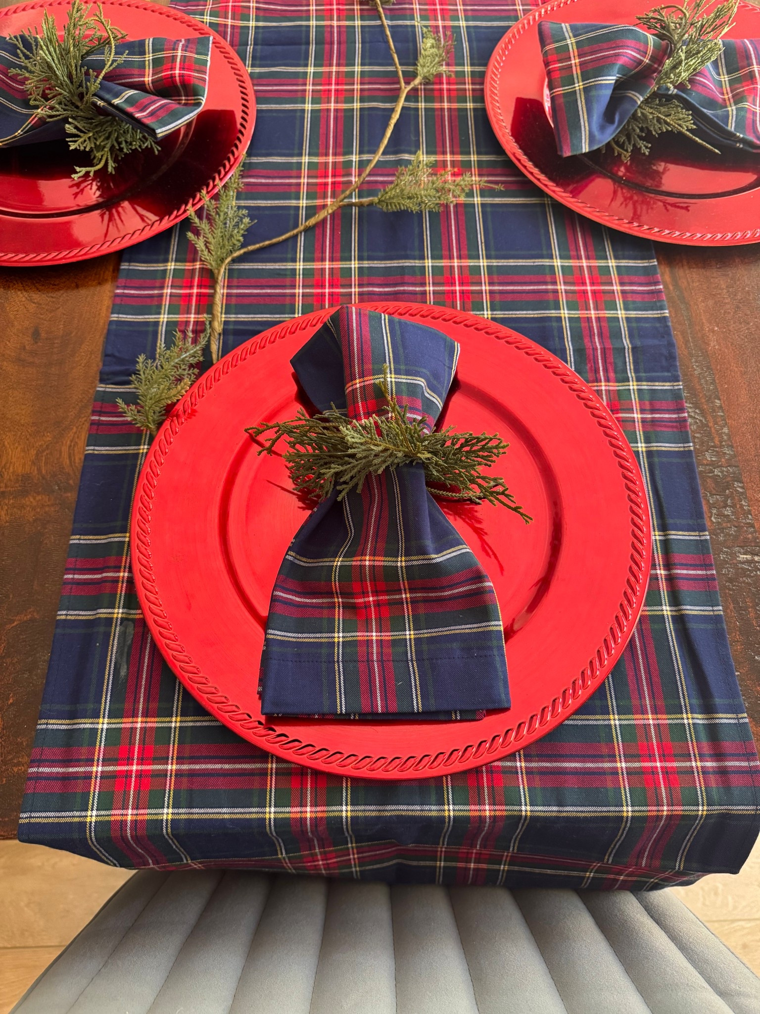 Christmas table scape , home decor. Plaid holiday, dinner table 

#LTKHome #LTKSeasonal #LTKHoliday