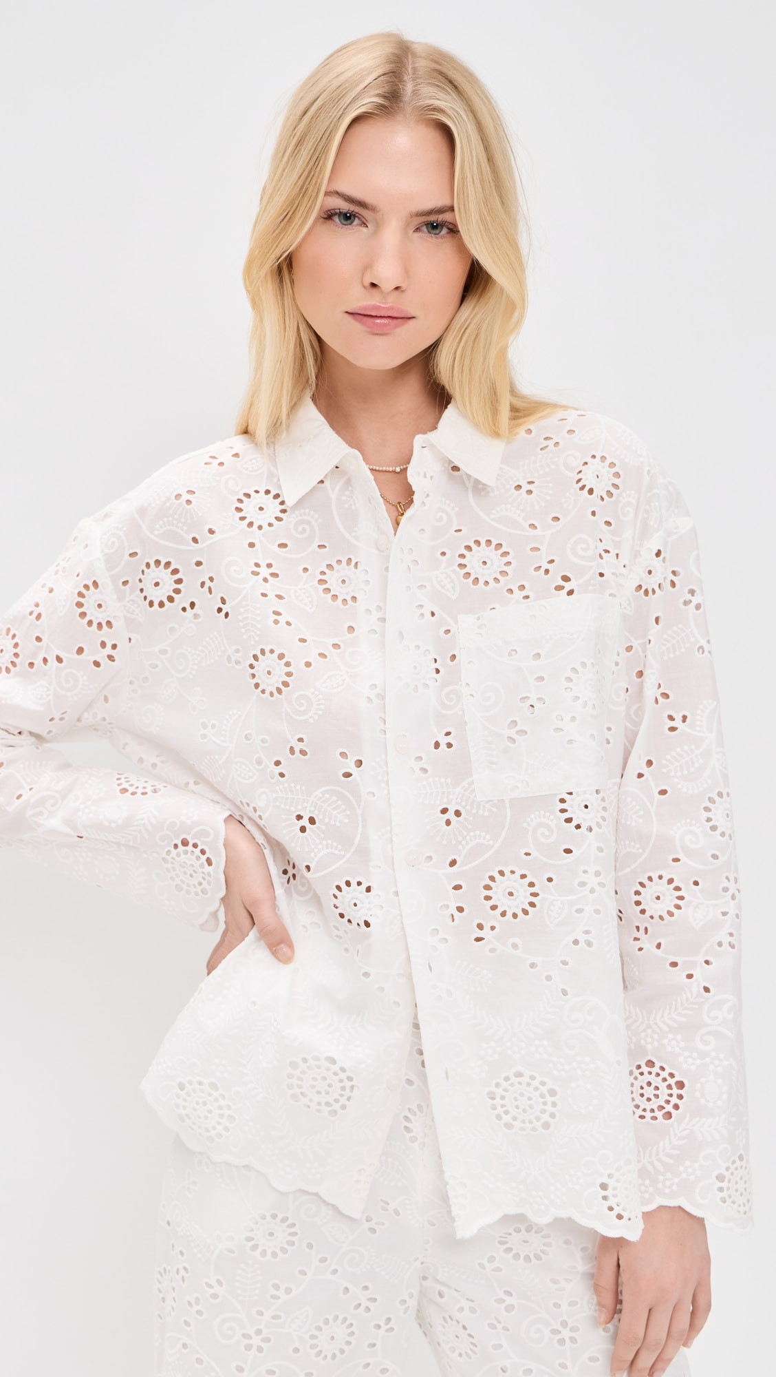 Splendid x @Cellajaneblog Eyelet Button Down | Shopbop