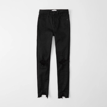 Ripped High Rise Super Skinny Ankle Jeans | Abercrombie & Fitch (US)