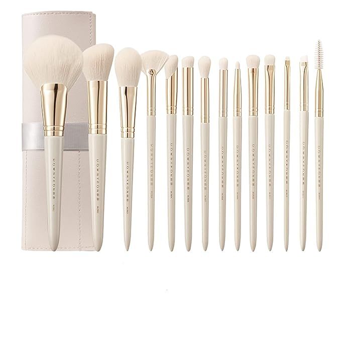 RIJAHO Makeup brush gift set: 14 piece professional makeup brush advanced synthetic kabuki brush ... | Amazon (US)