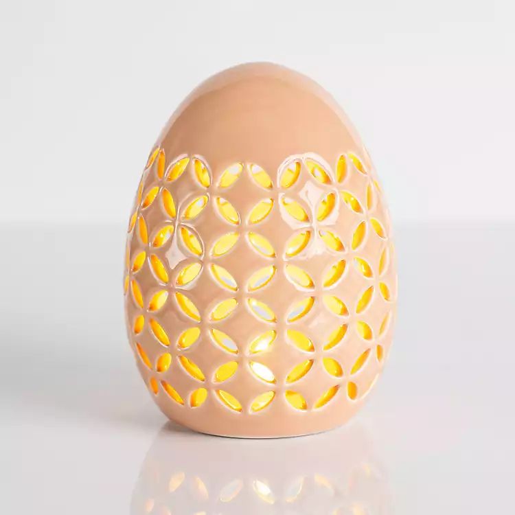 Pink Pre-Lit Ceramic Egg Lantern | Kirkland's Home
