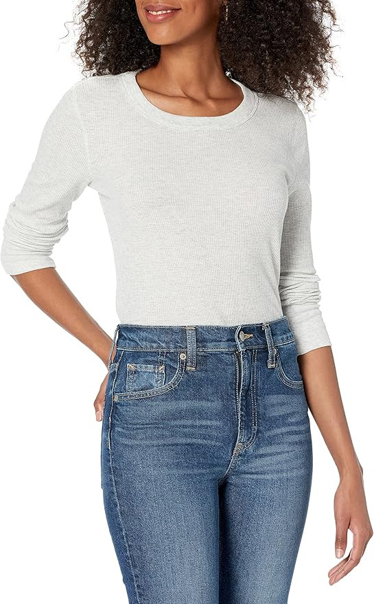 GAP Women's Waffle Knit Long Sleeve Tee T-Shirt | Amazon (US)