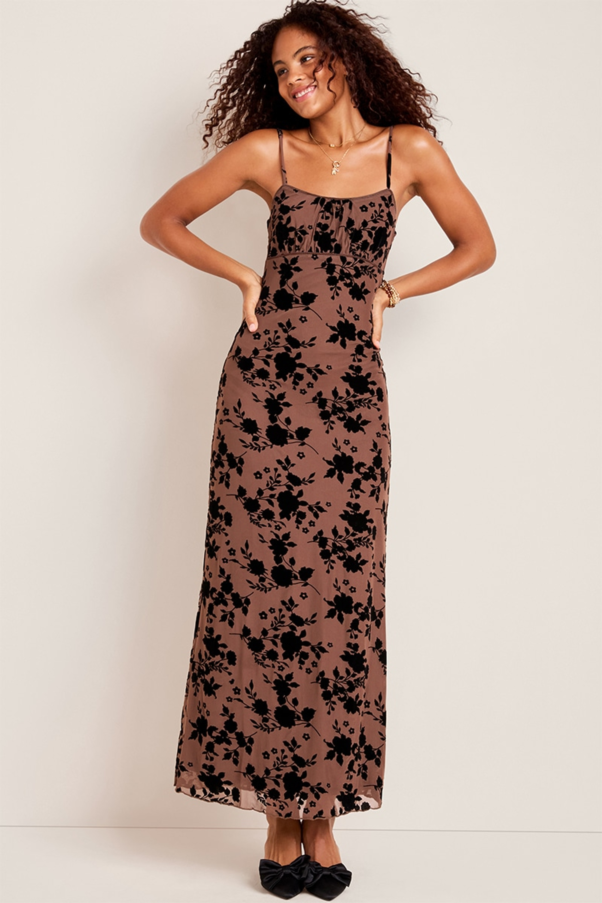 Ava Velvet Burnout Maxi Dress | Francesca's