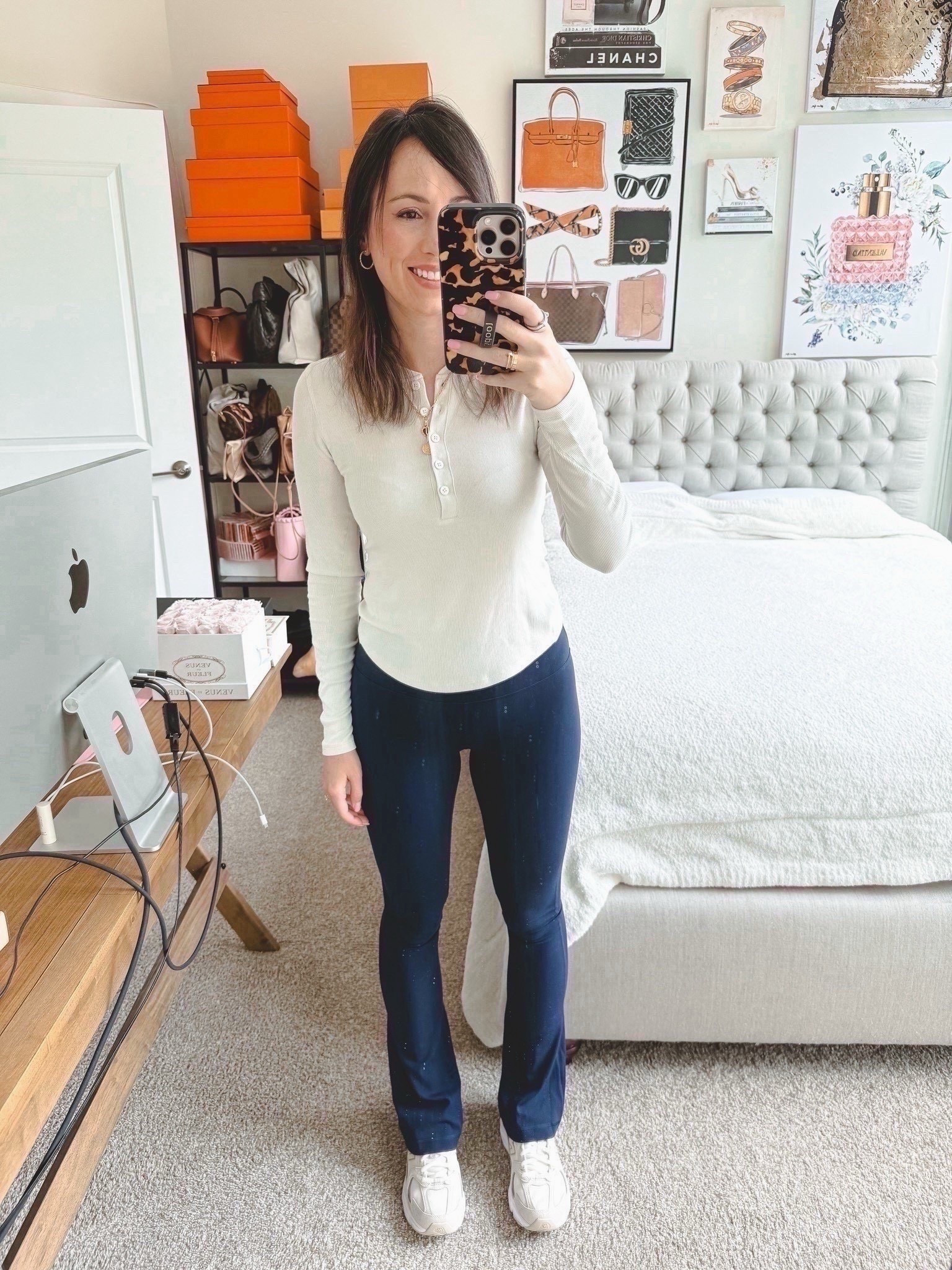 Lululemon long sleeve Henley in bone (6) with align flares in true navy (4 short)



#LTKootd #LTKSeasonal #LTKFindsUnder100