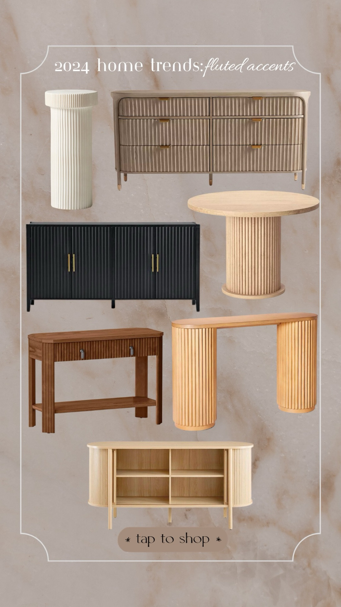 fluted furniture is a huge trend for 2024. whether it’s an accent table, dresser or dining room table there are several ways you can incorporate the trend into your home

#LTKhome