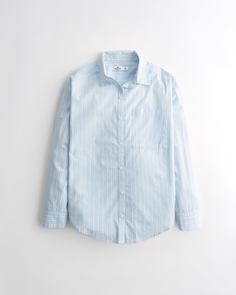 Girls Oversized Button-Down Shirt | Girls Tops | HollisterCo.com | Hollister (US)
