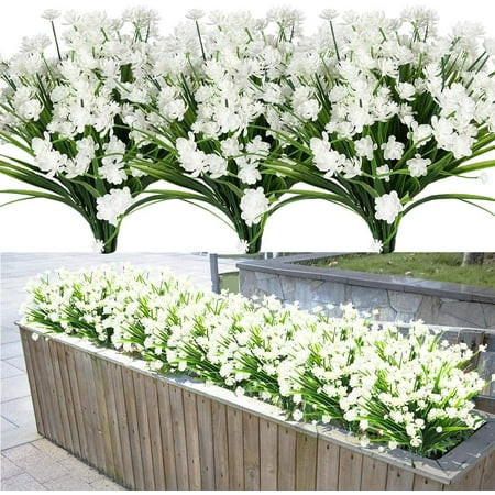 Sinhoon 16 Bundles Fake Artificial Flowers Outdoor for Decoration UV Resistant No Fade Faux Plastic  | Walmart (US)