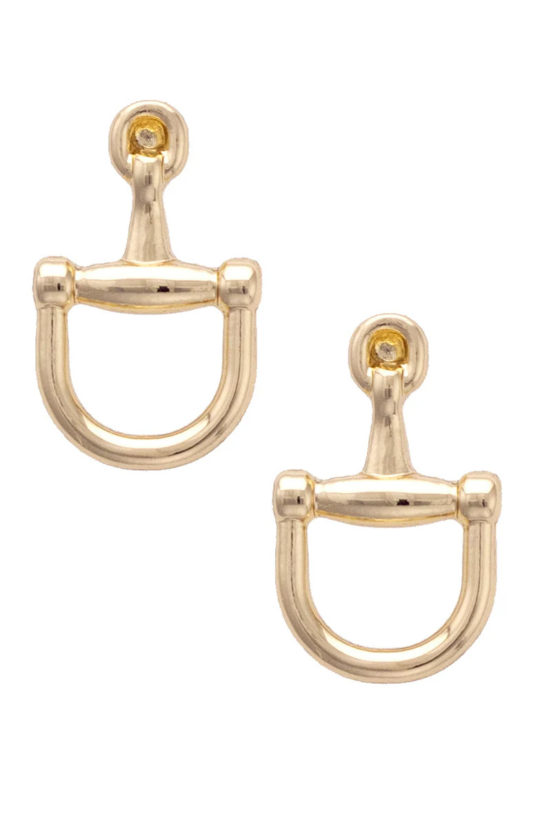 Cinnamon Horsebit Earrings in Shiny Gold | CANVAS