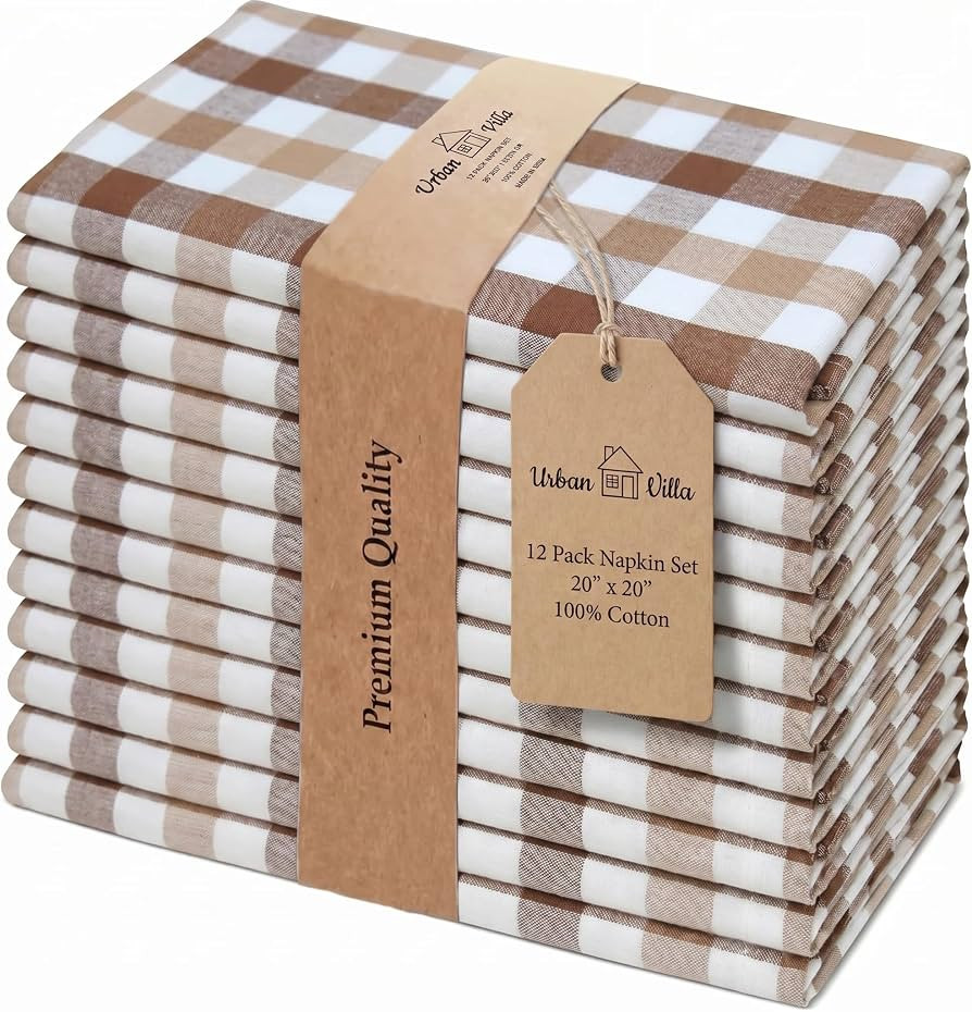 Urban Villa Cloth Napkins 100% Cotton Highly Absorbent Washable Reusable Premium Dinner Napkins I... | Amazon (US)