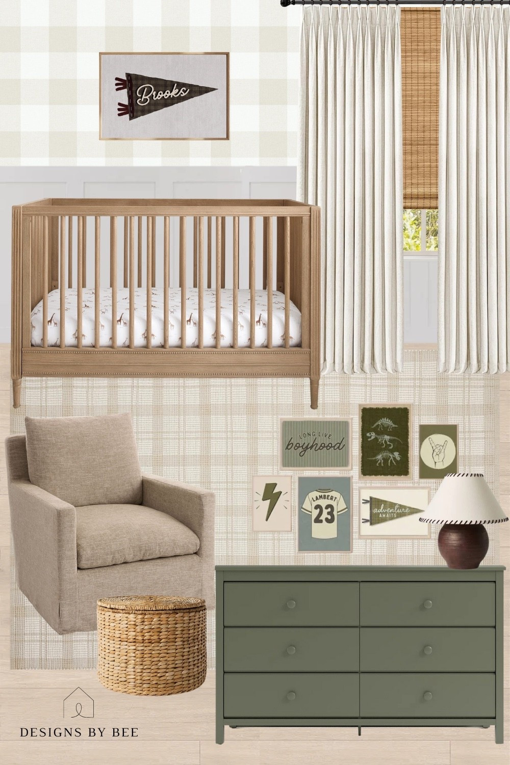 Designing a baby boy’s room that feels both cozy and timeless 🤍 This nursery brings together classic plaid, a rich wood crib, a comfy brown glider, and a pop of color with a green dresser. The perfect mix of charm and function for your little one’s space! ✨

baby boy nursery, nursery design, nursery decor, nursery inspiration, classic nursery style, timeless nursery, plaid nursery, wood crib, nursery furniture, glider chair, green dresser, baby room ideas, nursery goals, nursery styling

#LTKHome
