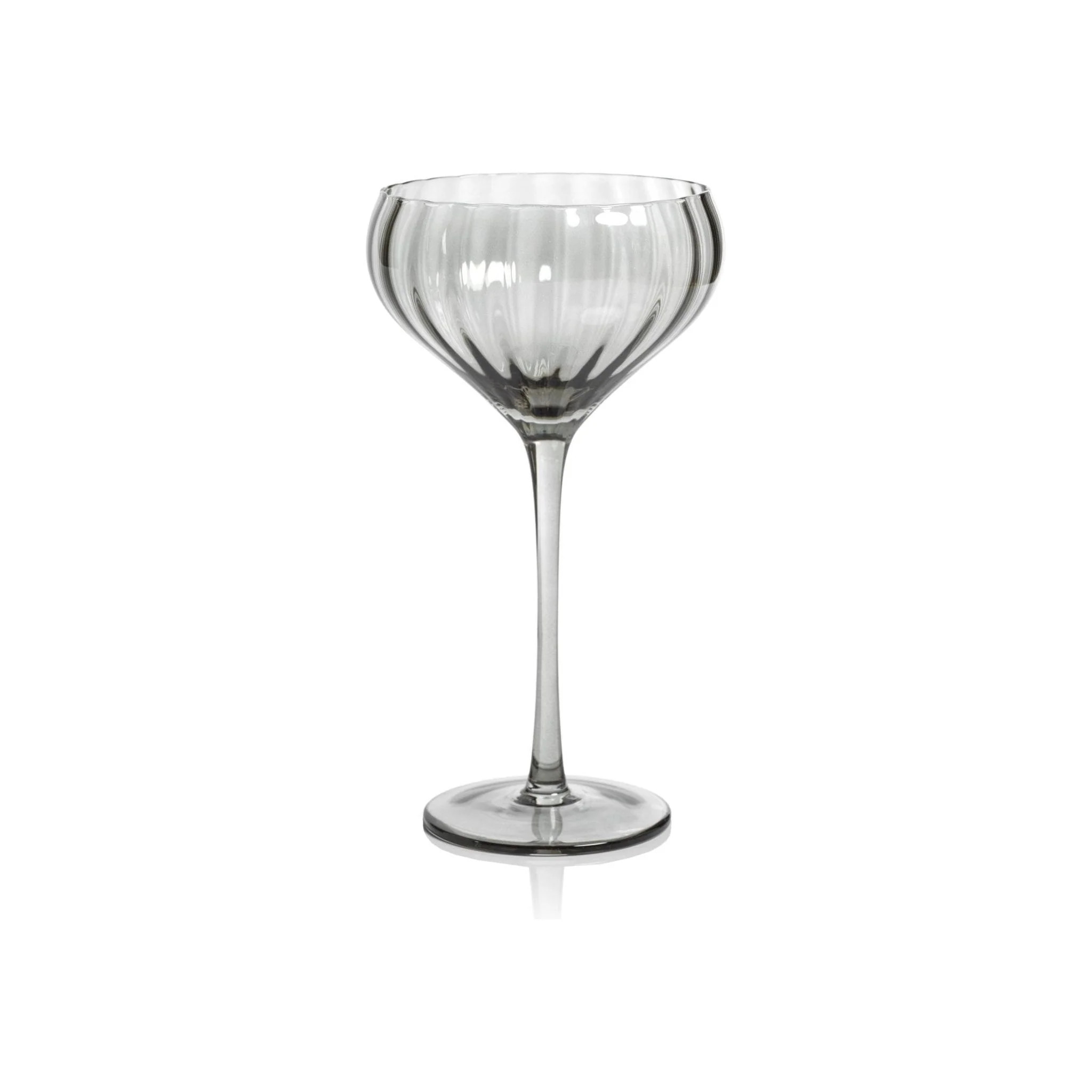 Madeleine Optic Cocktail Smoke Glass - Set of 4 | Outrageous Interiors + Design