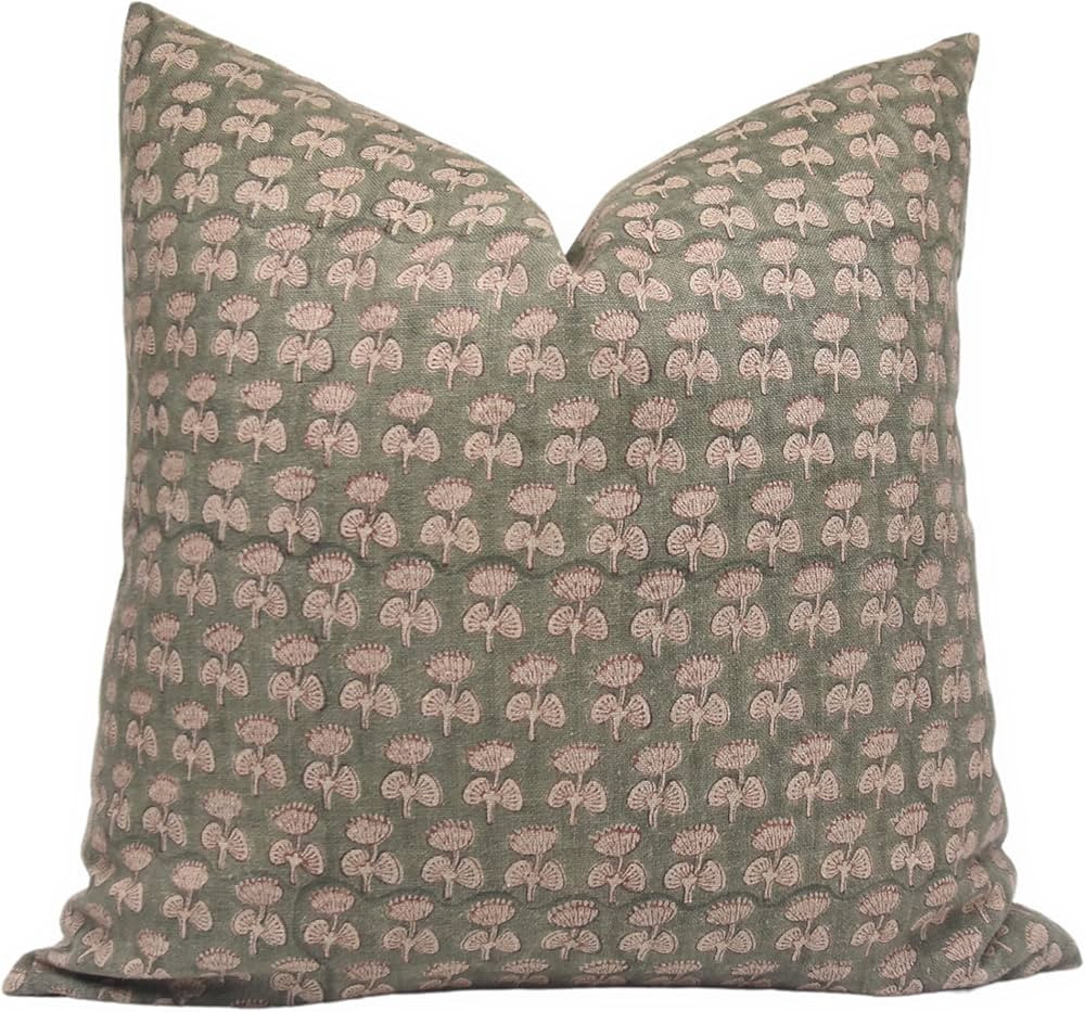 Fabritual Block Print Thick Linen 14X20 Lumbar Throw Pillowcase Cushion Cover, Farmhouse, Living ... | Amazon (CA)