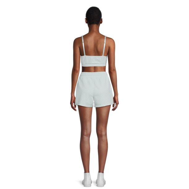 No Boundaries Juniors Quilted Crop Top and Shorts Set, 2-Piece | Walmart (US)
