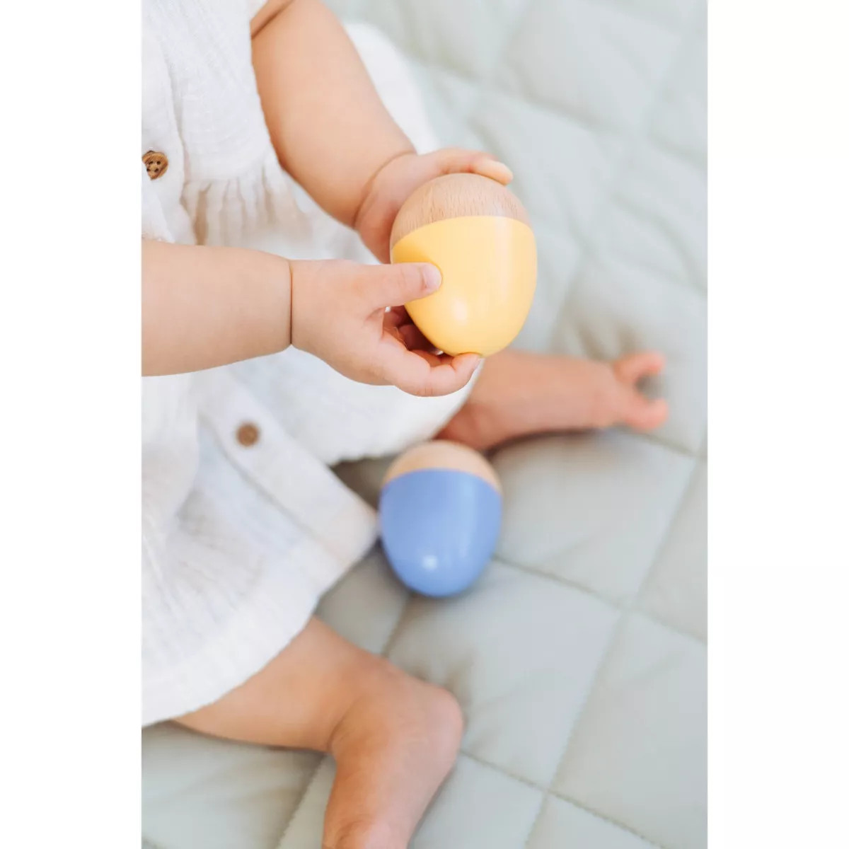 Pearhead Easter Egg Wooden Rattle Toy Set - 2pc | Target