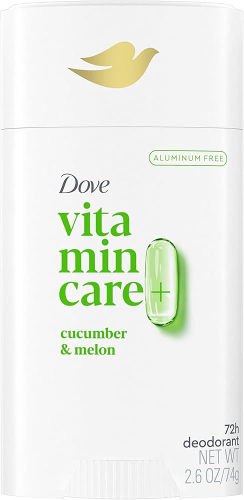 Dove VitaminCare+ Aluminum Free Deodorant Stick Cucumber & Melon for 72H Odor Protection Breathab... | Amazon (US)