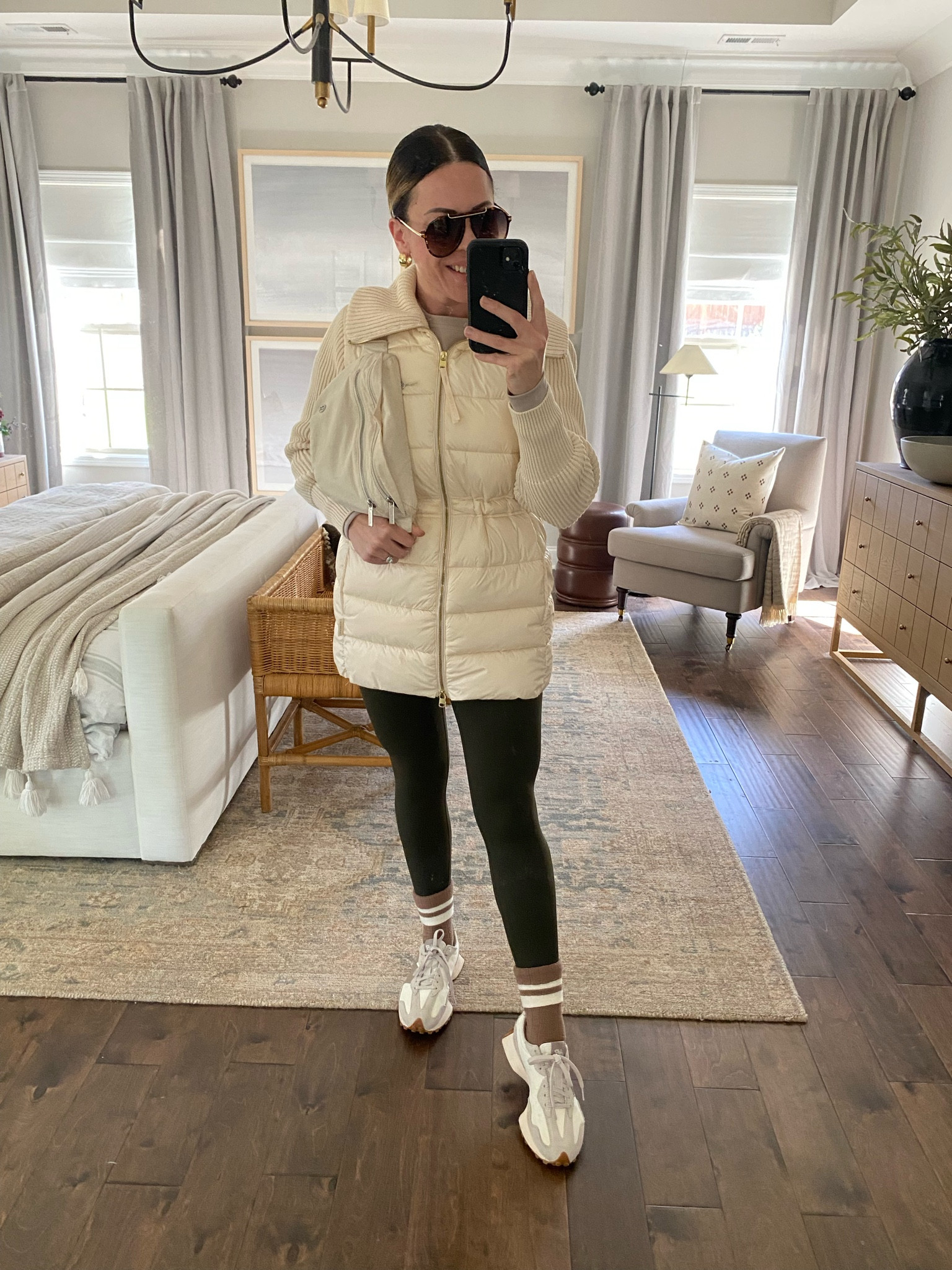 Easy school drop off outfit for Fall
.
.
.
Fall school pick up outfit, field trip outfit, winter casual outfit, puffer jacket outfit, varley puffer jacket, olive leggings outfit, athleisure wear outfit for fall, new balance 327 outfit 

#LTKSaleAlert #LTKActive #LTKStyleTip