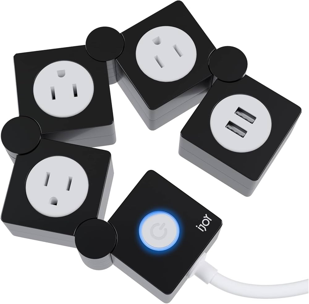 iJoy Flexible Power Strip- 3 AC Outlets and 2 USB Charging Ports with 5 Ft Extension Cord- Power ... | Amazon (US)