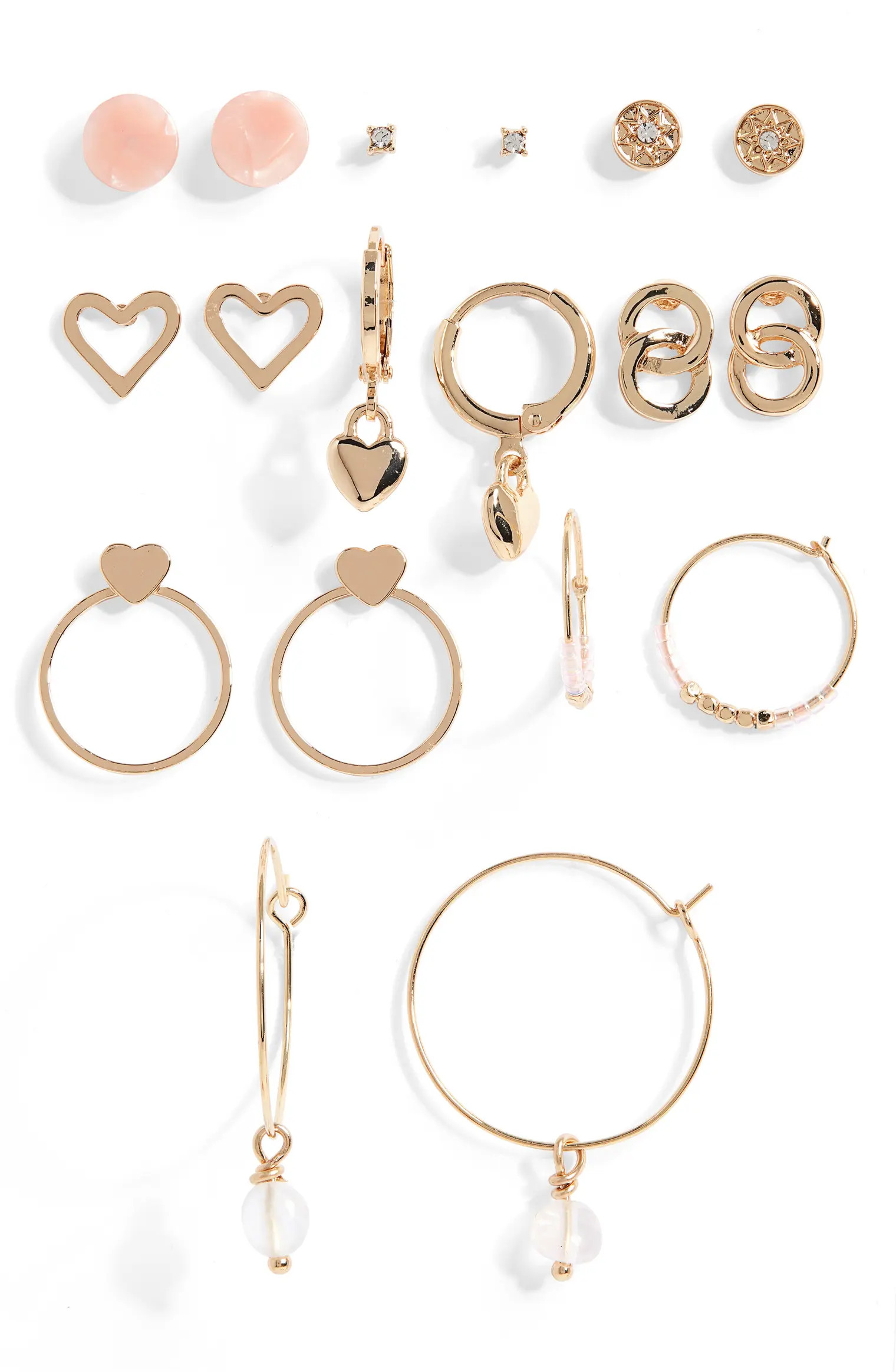 Set of 9 Heart & Huggie Earrings | Nordstrom