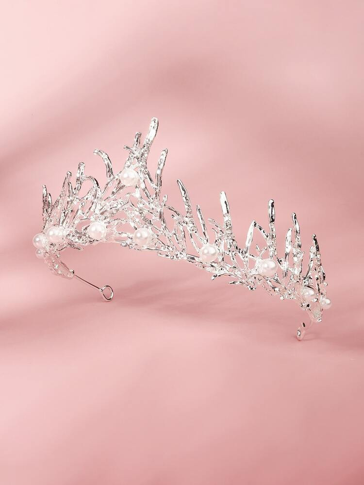 Faux Pearl Decor Crown Hair Band | SHEIN