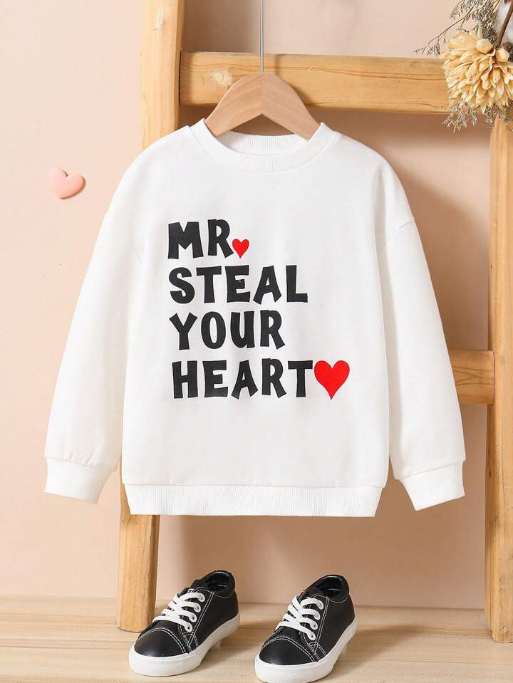 SHEIN Young Boy Simple Streetwear Skater Academia Letter Pattern Round Neck Pullover Sweatshirt W... | SHEIN